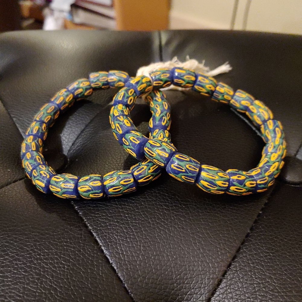 Ghanaian hand painted glass beads